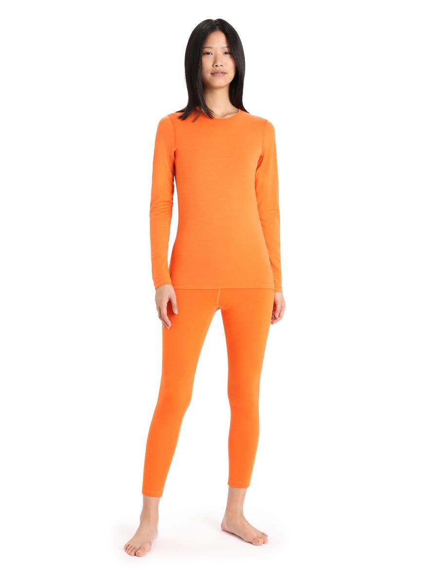 Icebreaker Merino 200 Oasis Long Sleeve Crewe Thermal Top Naisten Base Layers Oranssi | FI 1927MQZA